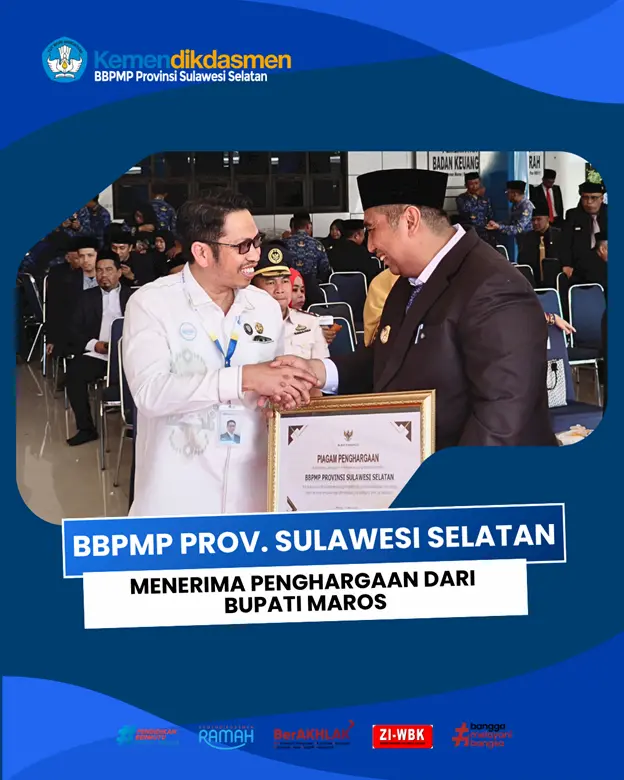BBPMP Provinsi Sulawesi Selatan Terima Penghargaan dari Bupati Maros pada Peringatan Hardiknas 2026